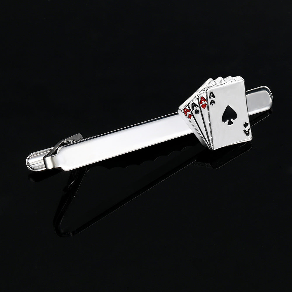 Men's Poker Cufflinks & Tie Clip Set – Alloy Business Shirt Cufflinks | Canada & USA