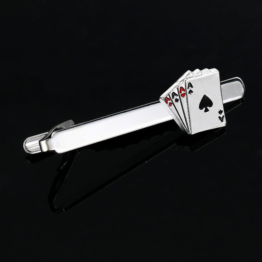 Men's Poker Cufflinks & Tie Clip Set – Alloy Business Shirt Cufflinks | Canada & USA