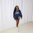 Women's Letter Print Color Block Loose Sweatshirt
