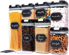 7-Piece Food Container Set – Stackable Kitchen Storage Containers with Lids (Black or White)