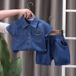 Lapel Short Sleeve Suit Children's Clothing Casual wear for boys Denim Two piece for boys
