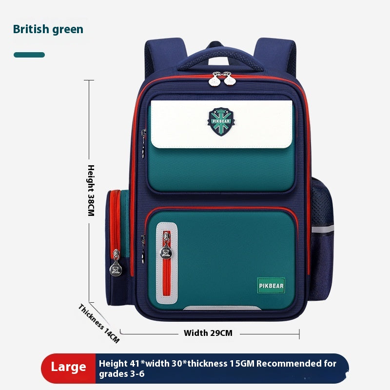 PIKBEAR Waterproof Kids School Backpack – Ergonomic Burden-Relief Bag for Primary School Students