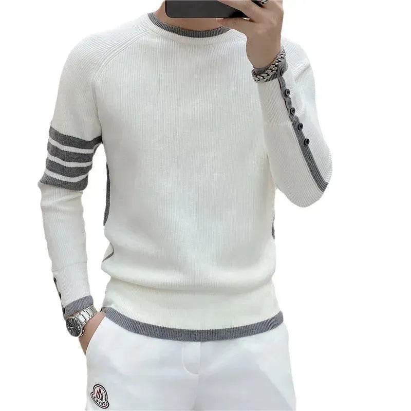 Simple All-match Slim fit Round Neck Pullover Sweater top for men