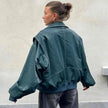 Oversized Fashion Zip-up Lapel Leather Jacket for women