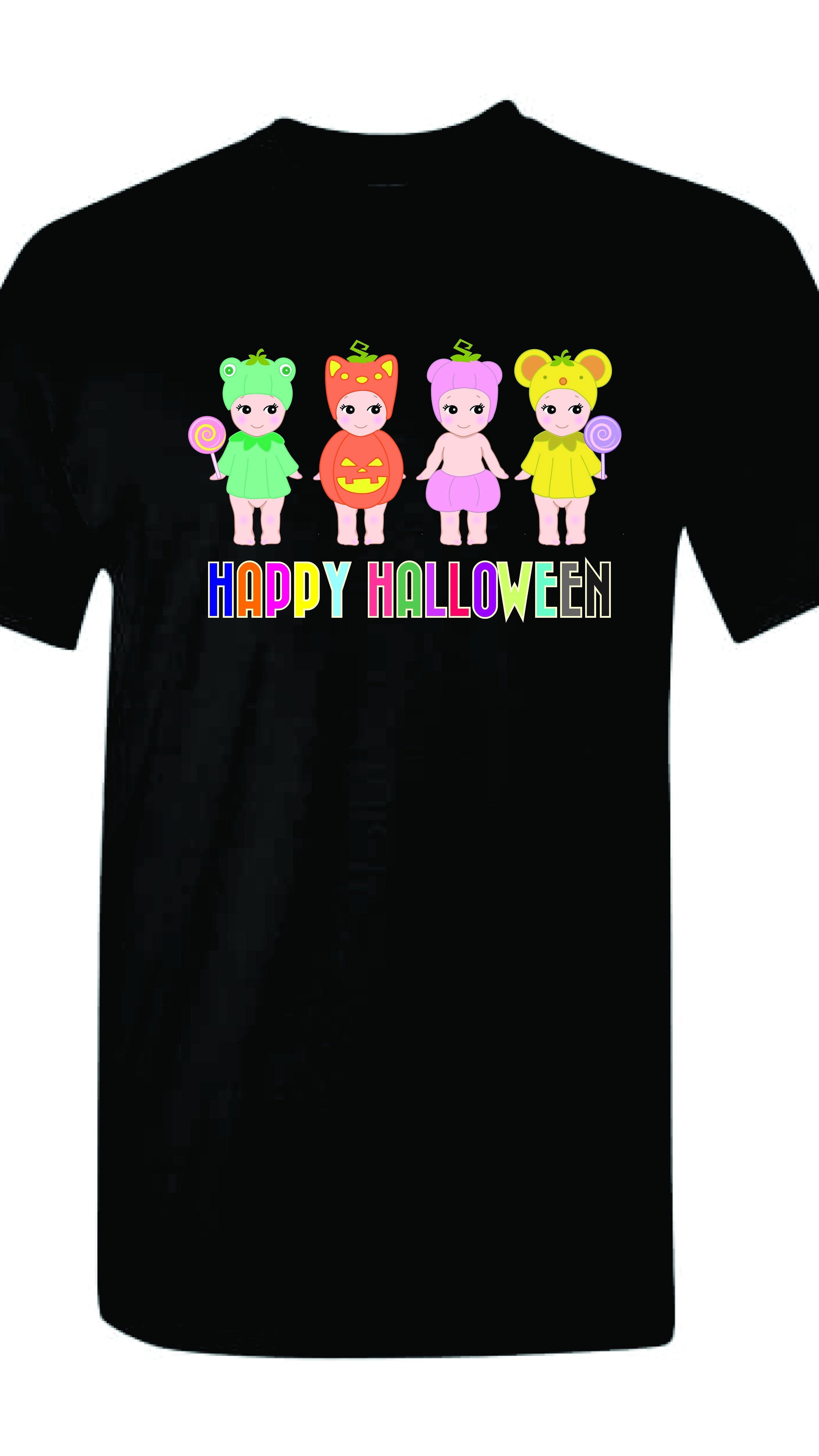 [Adult size] Halloween Sonny Angel T-Shirt – Cute Spooky Angel Graphic Tee, Unisex 100% Cotton