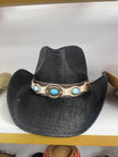 Summer Outdoor Ethnic Style Felt and Straw Cowboy Hat