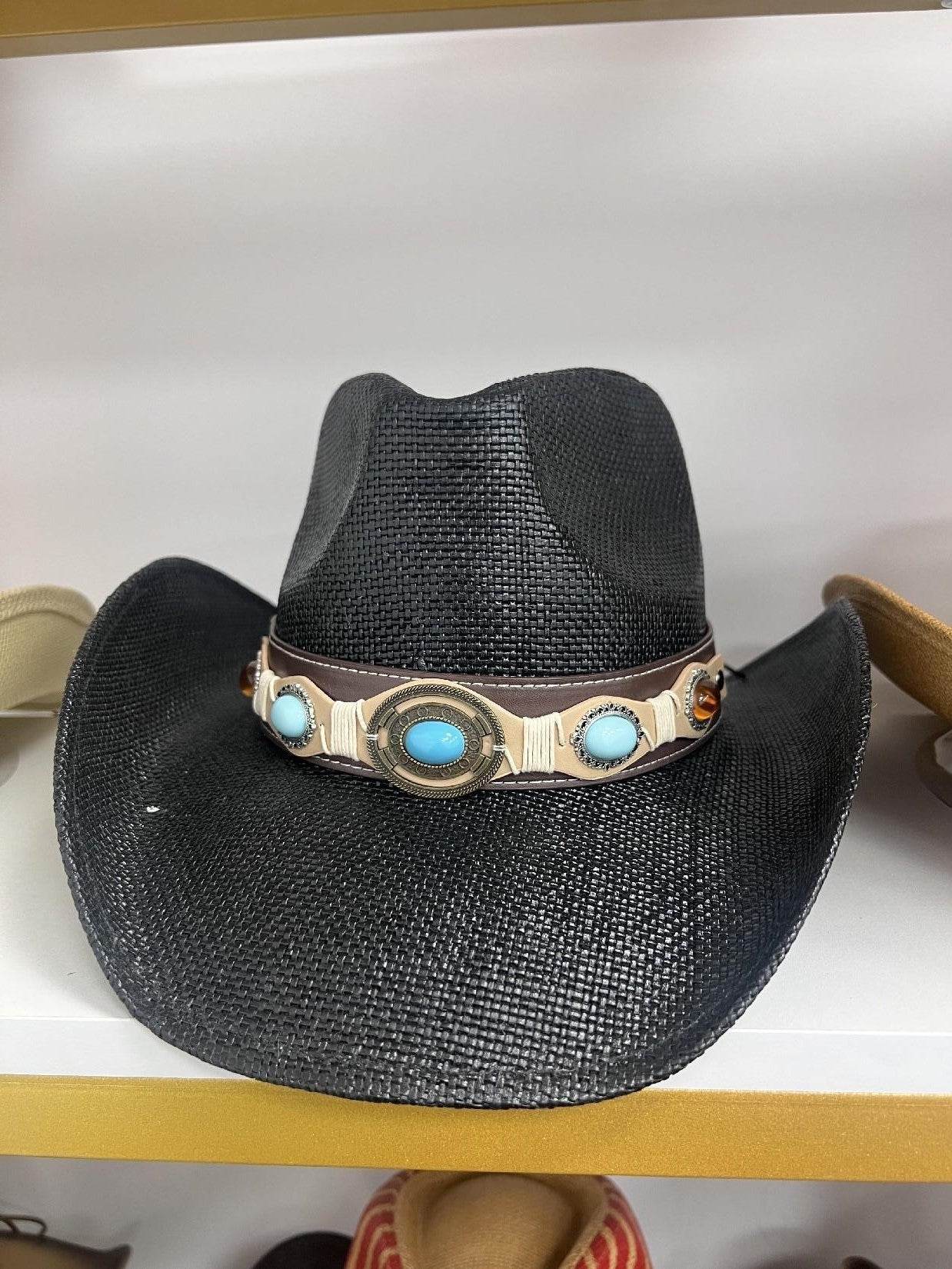 Summer Outdoor Ethnic Style Felt and Straw Cowboy Hat