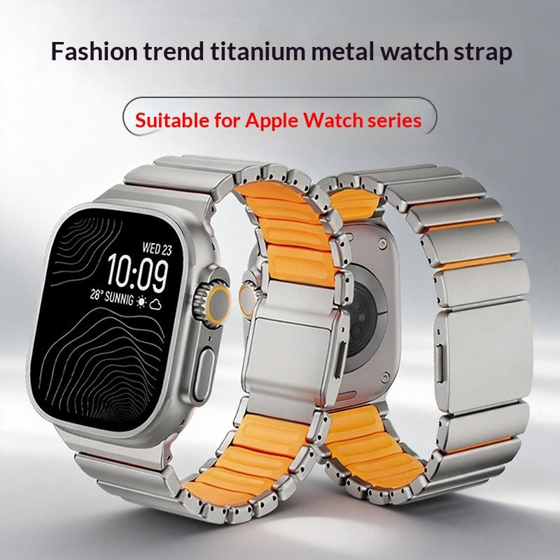 Titanium Magnetic Clasp Metal Apple Watch Band – Ultra 2 / Series 9 / 8 / 7 (42/44/45/46/49mm)