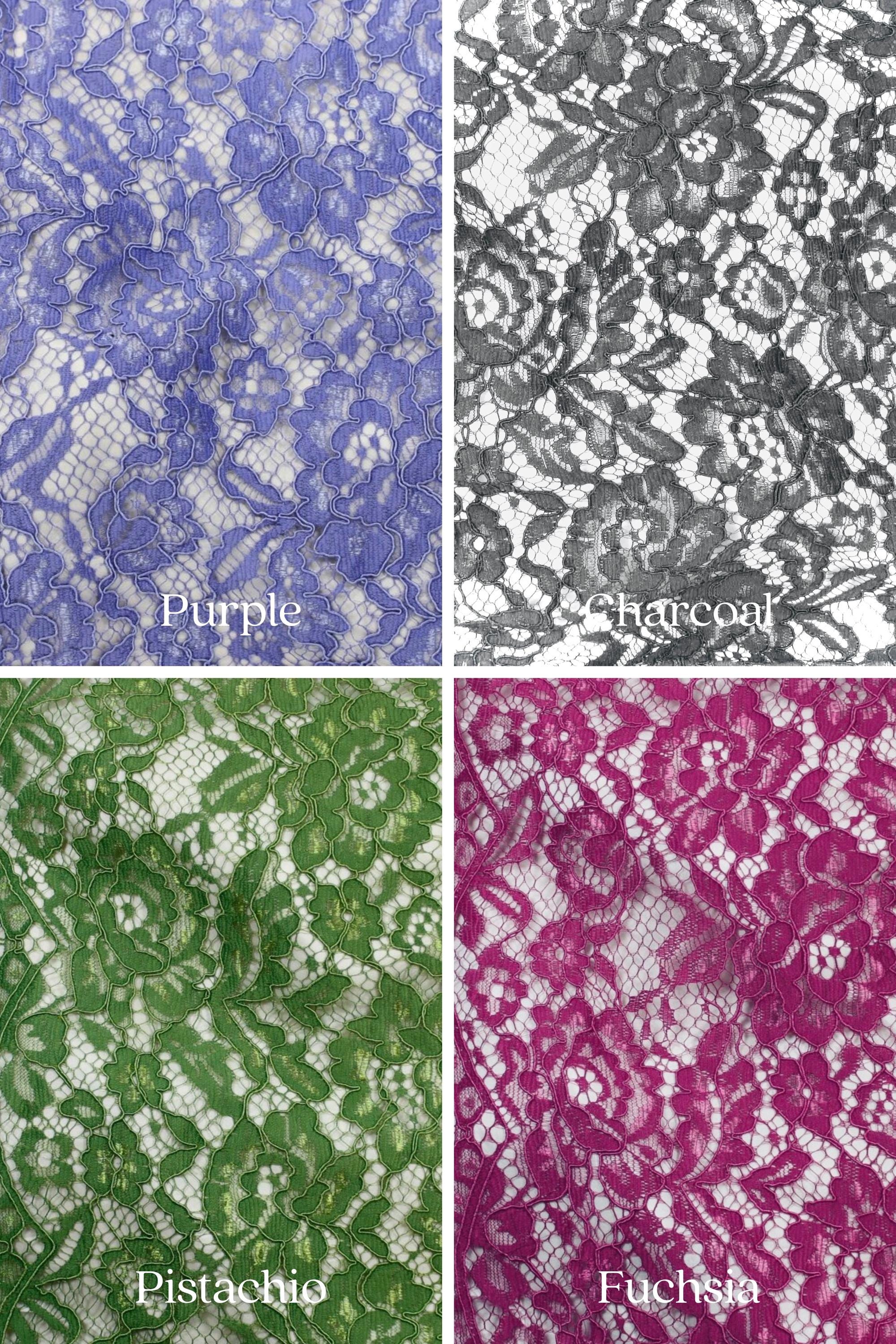 Floral Cotton Blend Lace Fabric: 54