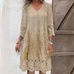 Flowers Lace Dress Summer Solid Color Womens Clothing