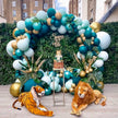 Teal & Gold Jungle Balloon Garland Arch Kit – Wild One Safari Party Decor