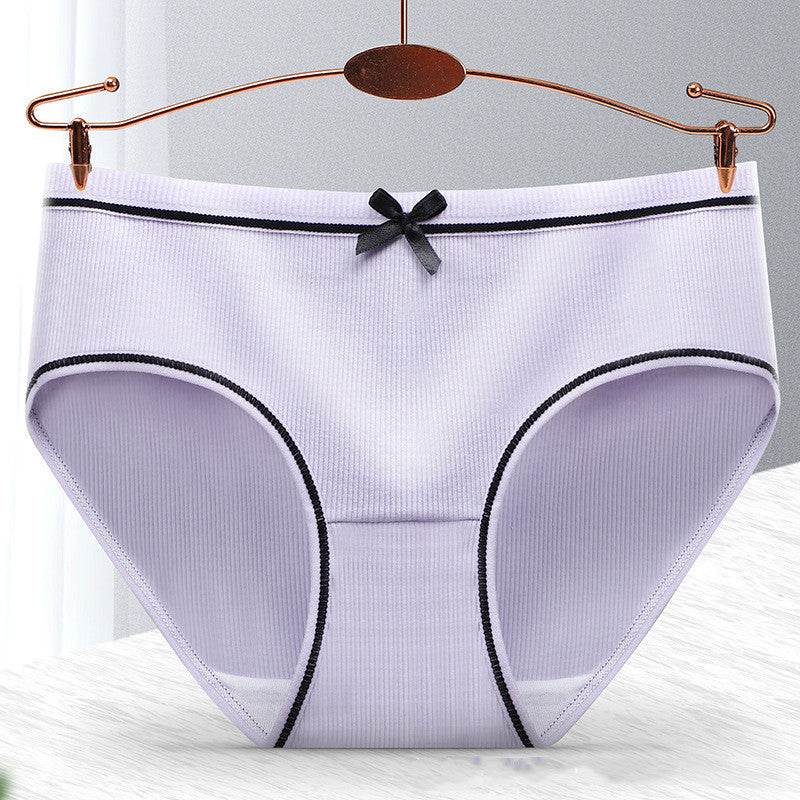 Women's Fashion Casual Threaded Mid-rise Shorts underpant 8pcs