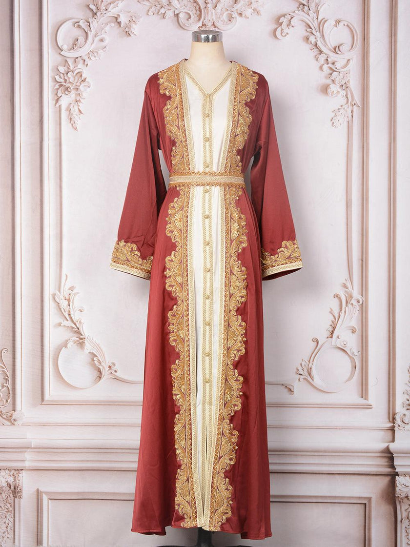 Muslim Women's Wear Beaded Two-piece Set Dress