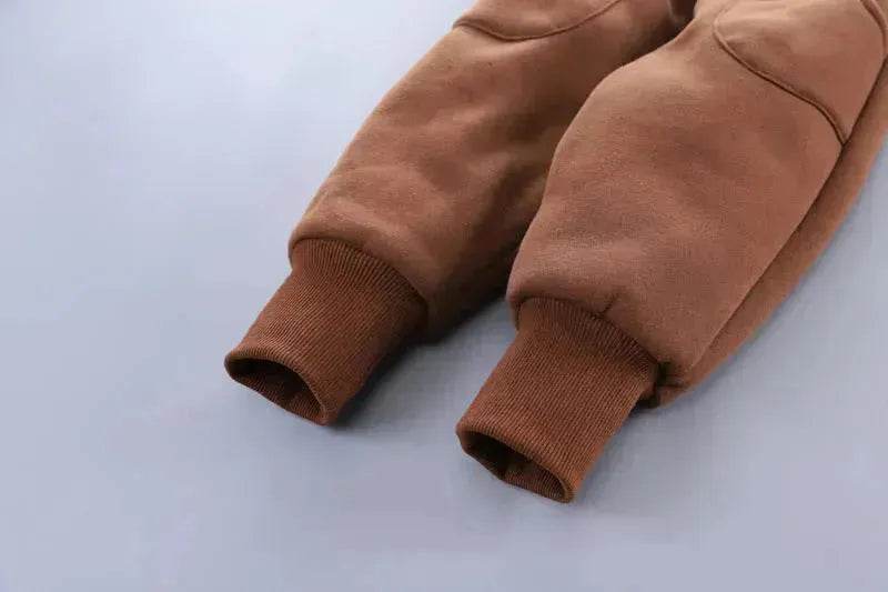 Boys' Suit Autumn Fashionable Fleece-lined Three-piece Set Baby Winter Fashionable Clothing