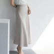 Women's formal Work Satin Skirt Summer High Waist Midi Sheath Skirt