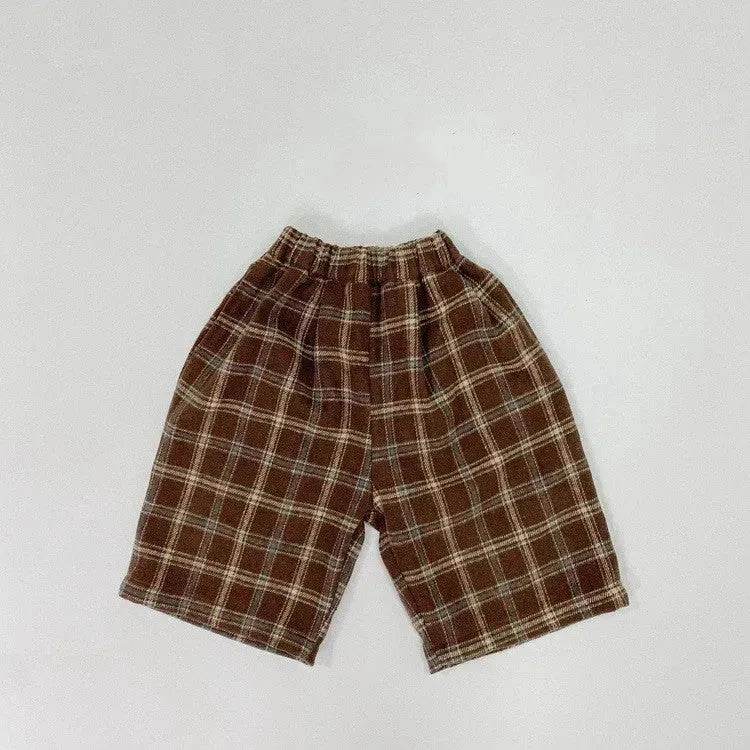 Fashion Personality Children's Plaid Stylish Pants Short pant for Boys