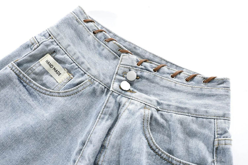 High Waisted Wide Leg Denim Shorts For Women