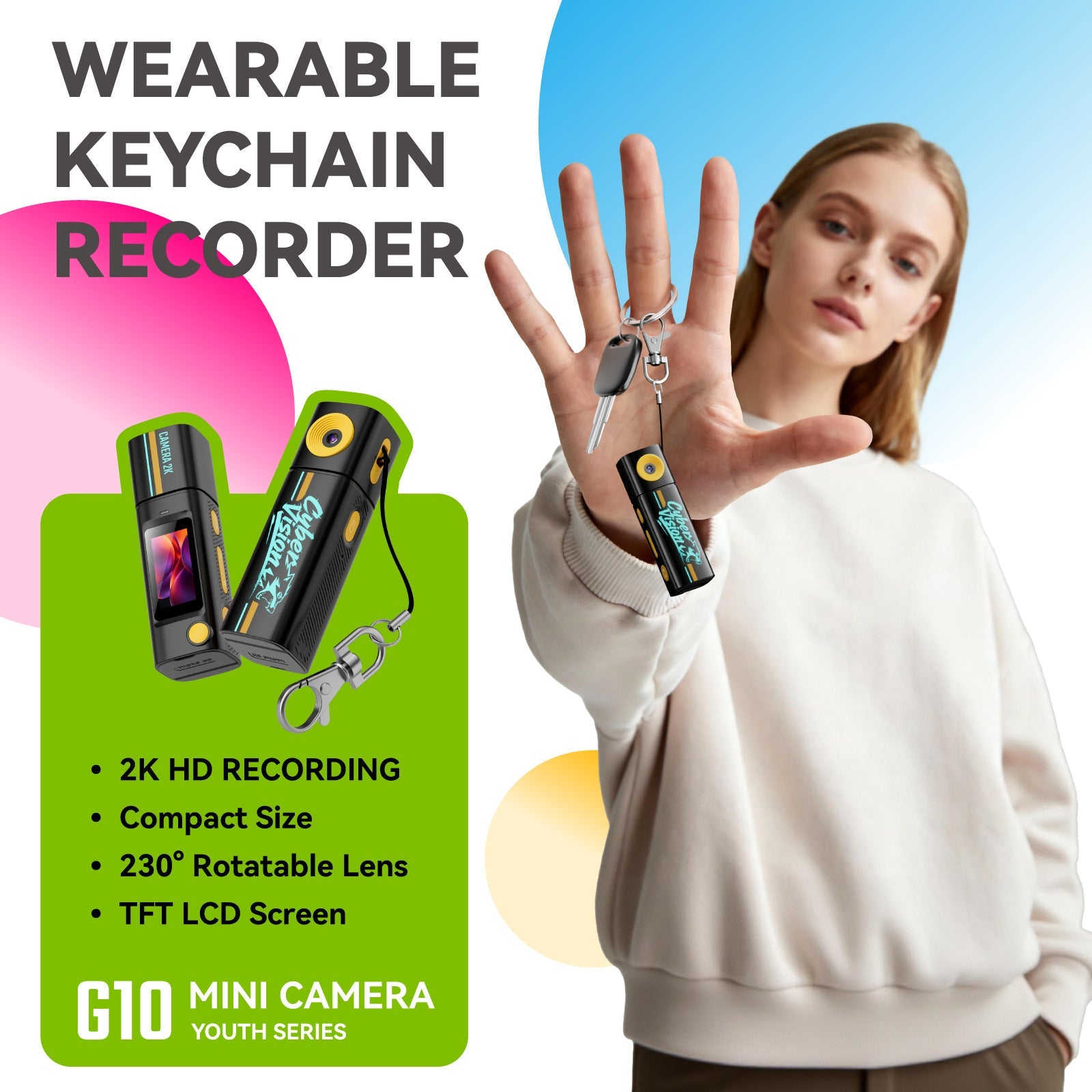 Mini HD Digital Camera CCD20, Thumb-Sized Compact Camera for Photography in 6 Colors