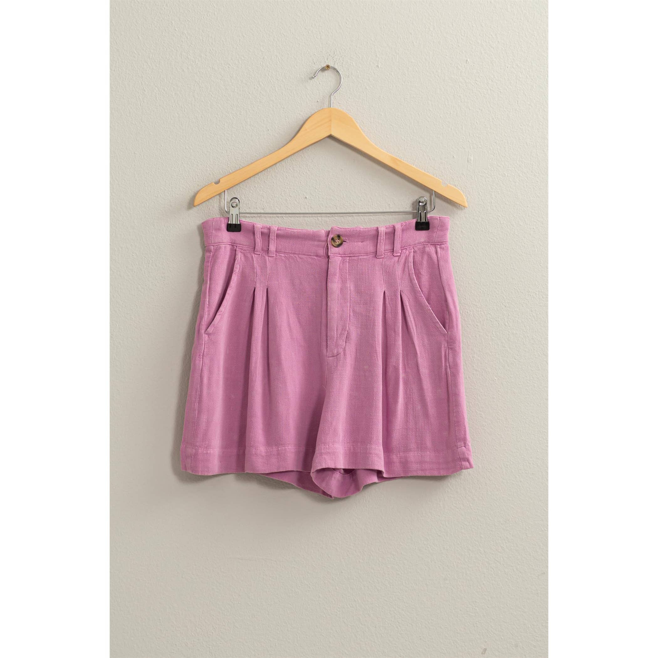 Mineral Washed Linen Shorts