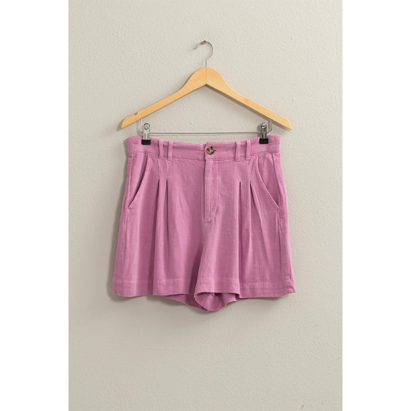 Mineral Washed Linen Shorts