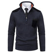 Men's heavyweight Polo Shirts - Half Zipper Cold Blouse Stand Collar