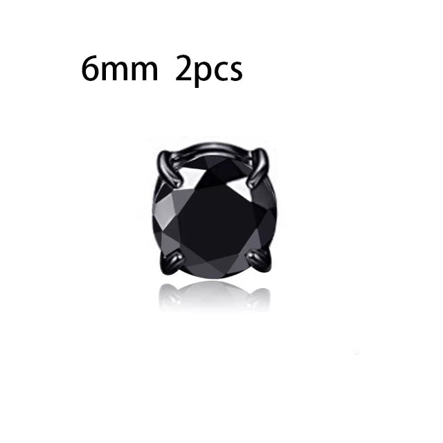 Unisex Zircon Magnetic Ear Clip – No Piercing Rhinestone Stud Earring in 6mm & 8mm