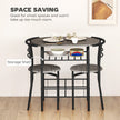 Foden 3-Piece Dining Set with Shelf, for Small Spaces-Dark Grey