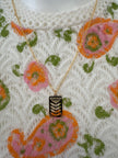 Standout Boutique Folk Flower 14k Gold Bond Necklace