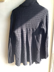 Vintage Black Draped Open-Front Cardigan