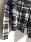 Vintage Black&White plaid wool blend Cardigan