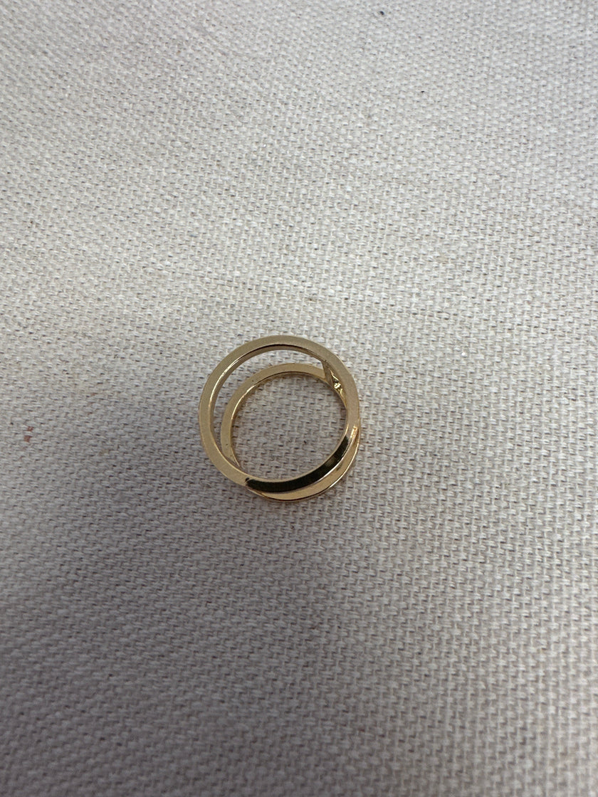Standout Boutique Double Bar 18 K Gold Bond Ring