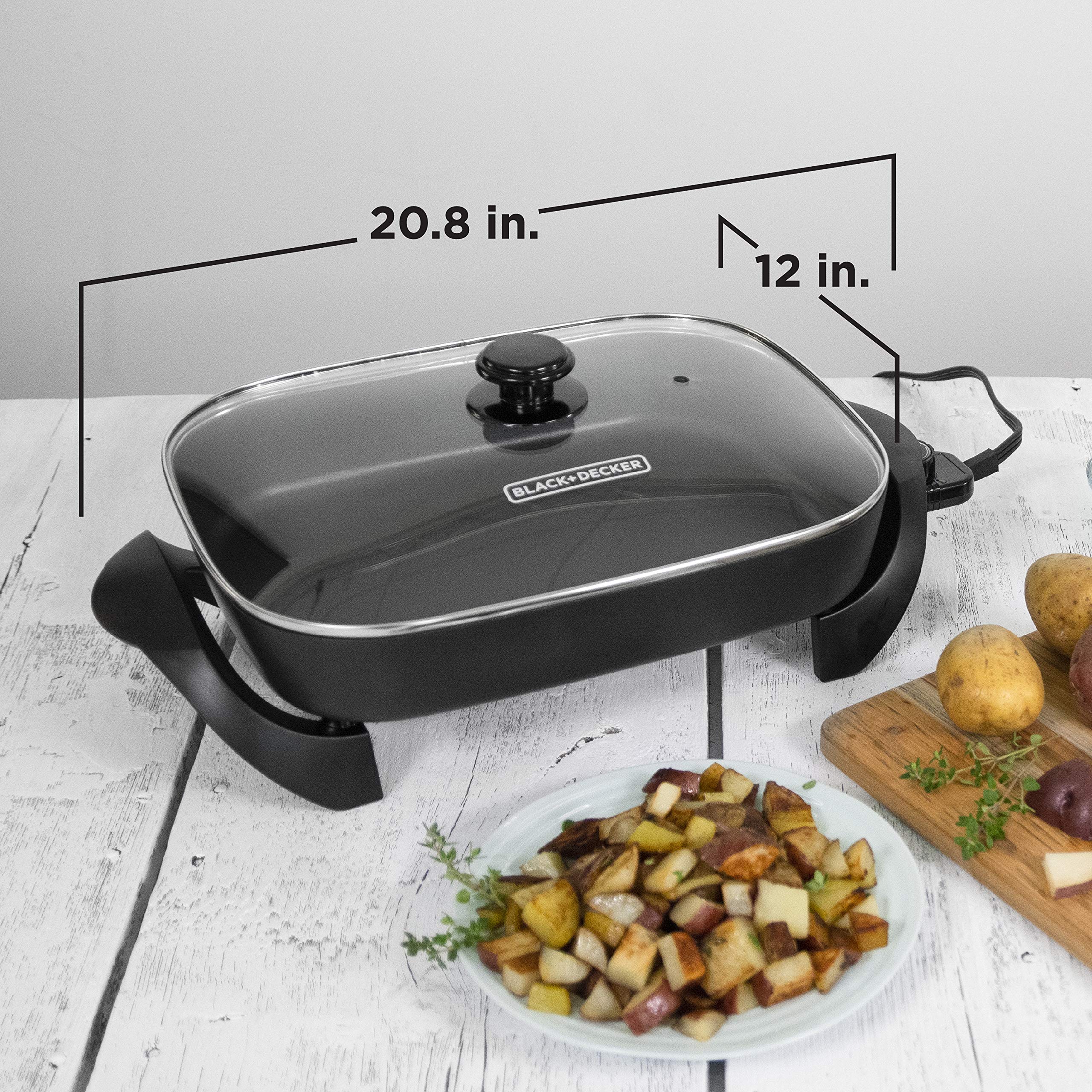 BLACK+DECKER 12x15-Inch Electric Skillet with Glass Lid 🍁 All In One Marketplace Canada