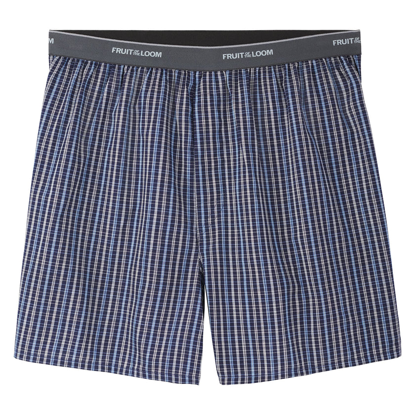 Fruit of the Loom Men's 5 Pack Exposed Waistband Assorted, Blues Boxer, Size Large 🍁 All In One Marketplace Canada