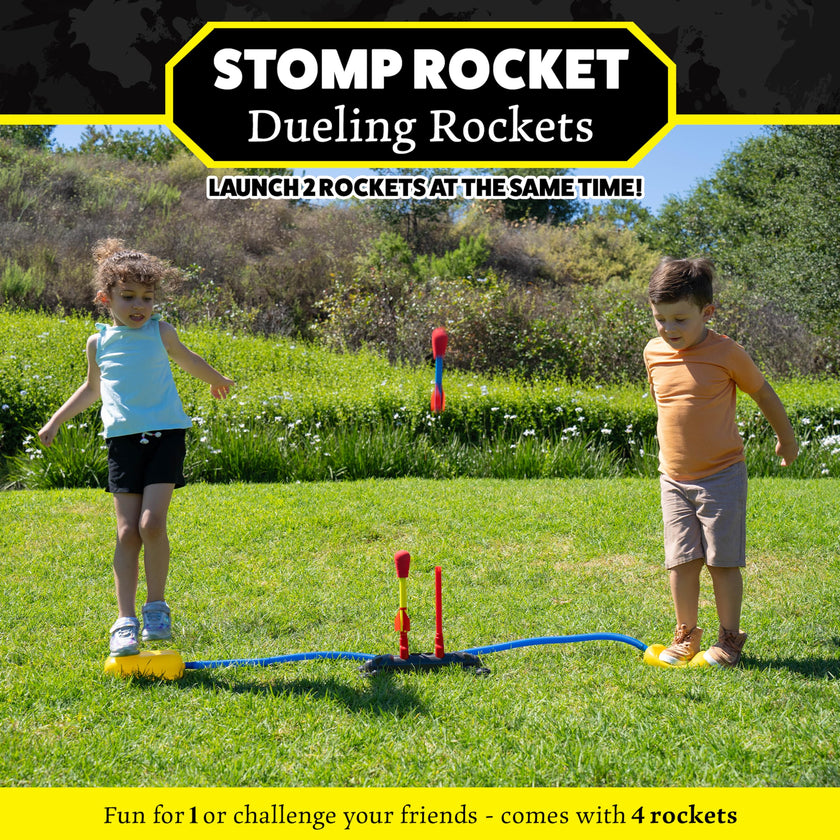 The Original Stomp Rocket Dueling Rockets Launcher, 4 Rockets and Toy Rocket Launcher - Outdoor Rocket STEM Gift for Boys and Girls Ages 6 Years and Up - Great for Outdoor Play 🍁 All In One Marketplace Canada