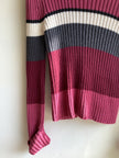 Y2K Striped Ribbed Turtleneck Sweater