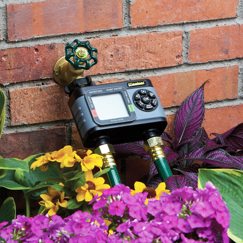 Melnor 65166AMZ HydroLogic Digital Hose Timer, 2-Zone Programmable Watering Timer, Quick Connect Bundle, Black, Grey 🍁 All In One Marketplace Canada