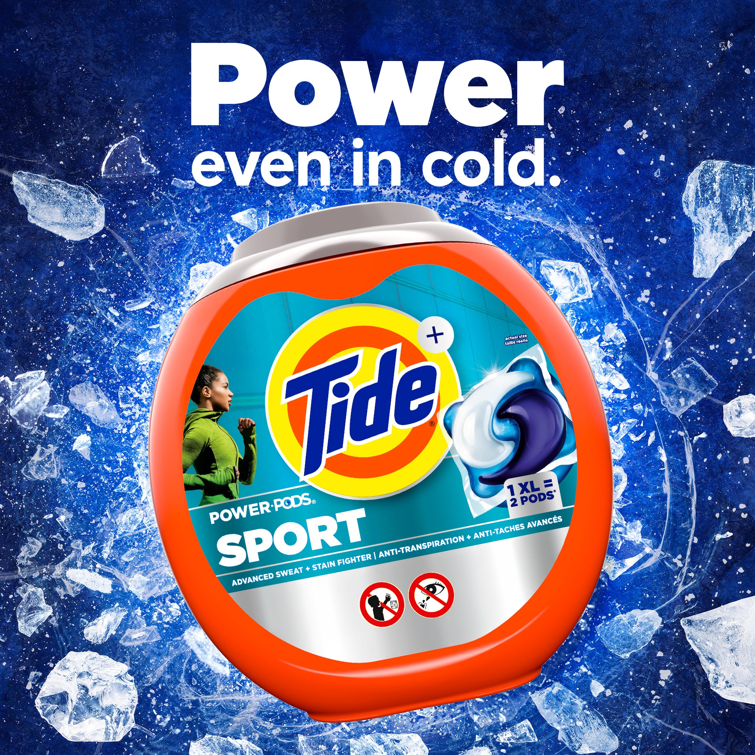 Tide Power Pods Sport Laundry Detergent Pacs, Advanced Sweat + Stain Fighter, 63 Count 🍁 All In One Marketplace Canada