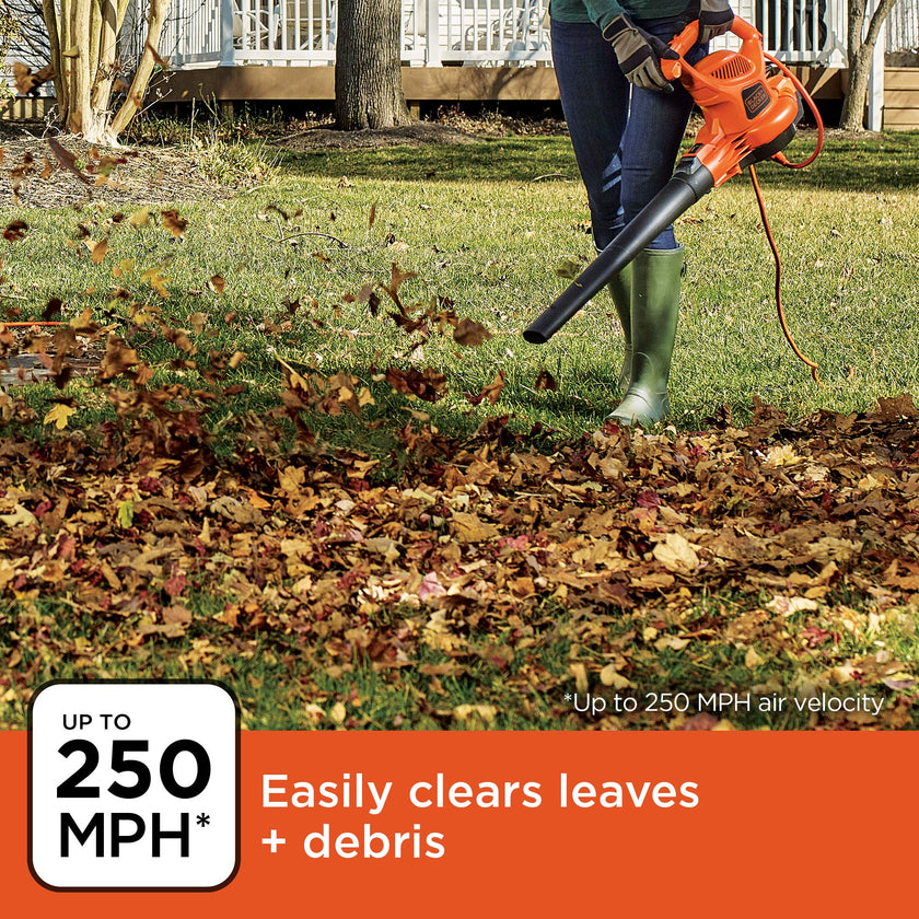 BLACK+DECKER Leaf Blower Vacuum Back Pack and Mulcher, Power Boost up to 250 MPH, 400 CFM, Corded (BEBL7000-CA) 🍁 All In One Marketplace Canada