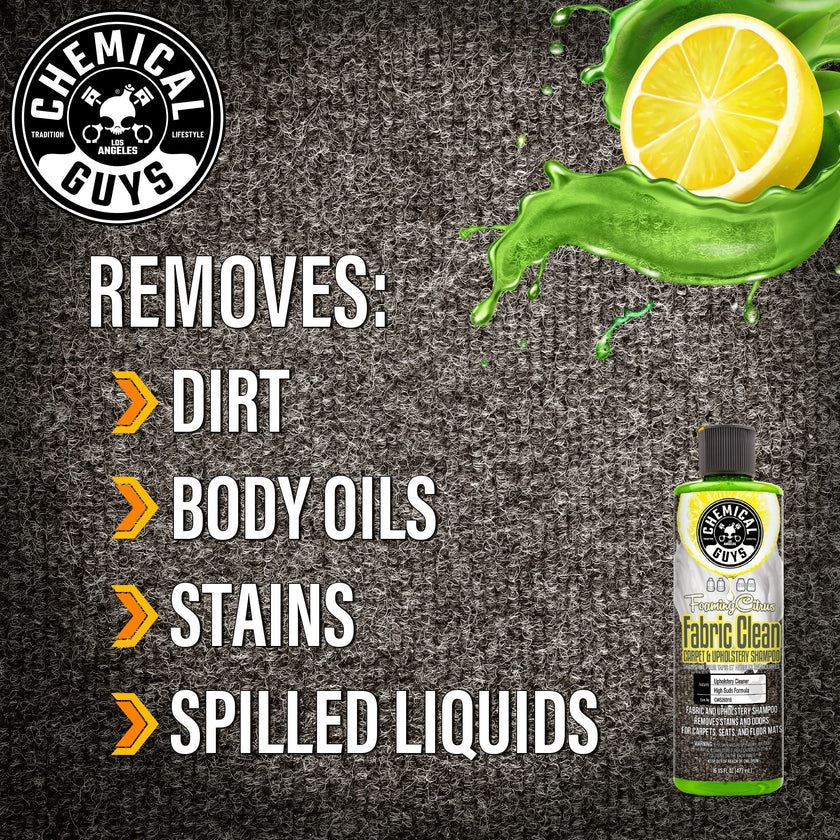 Chemical Guys Foaming Citrus Fabric Clean Carpet And Upholstery Shampoo And Odor Eliminator, Safe for Cars, Trucks, SUVs, Motorcycles, RVs & More, 473 ml, 2 Pack 🍁 All In One Marketplace Canada