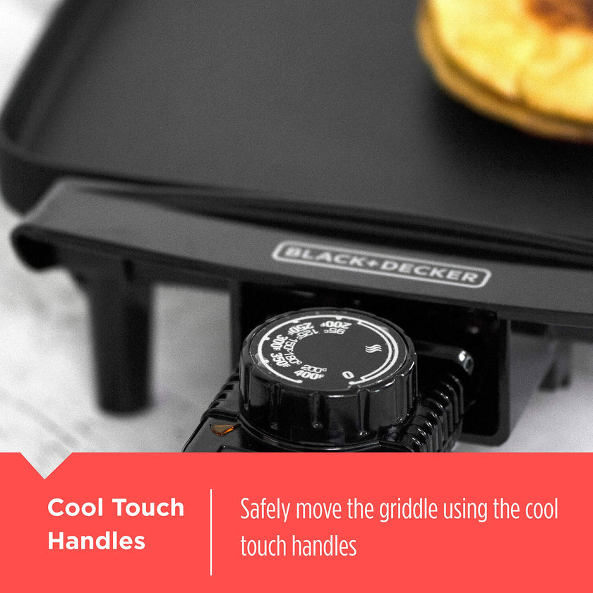 BLACK+DECKER Electric Griddle with Removable Temperature Probe, Indoor Grill, Pancake Griddle, Black, GD1810BC 🍁 All In One Marketplace Canada