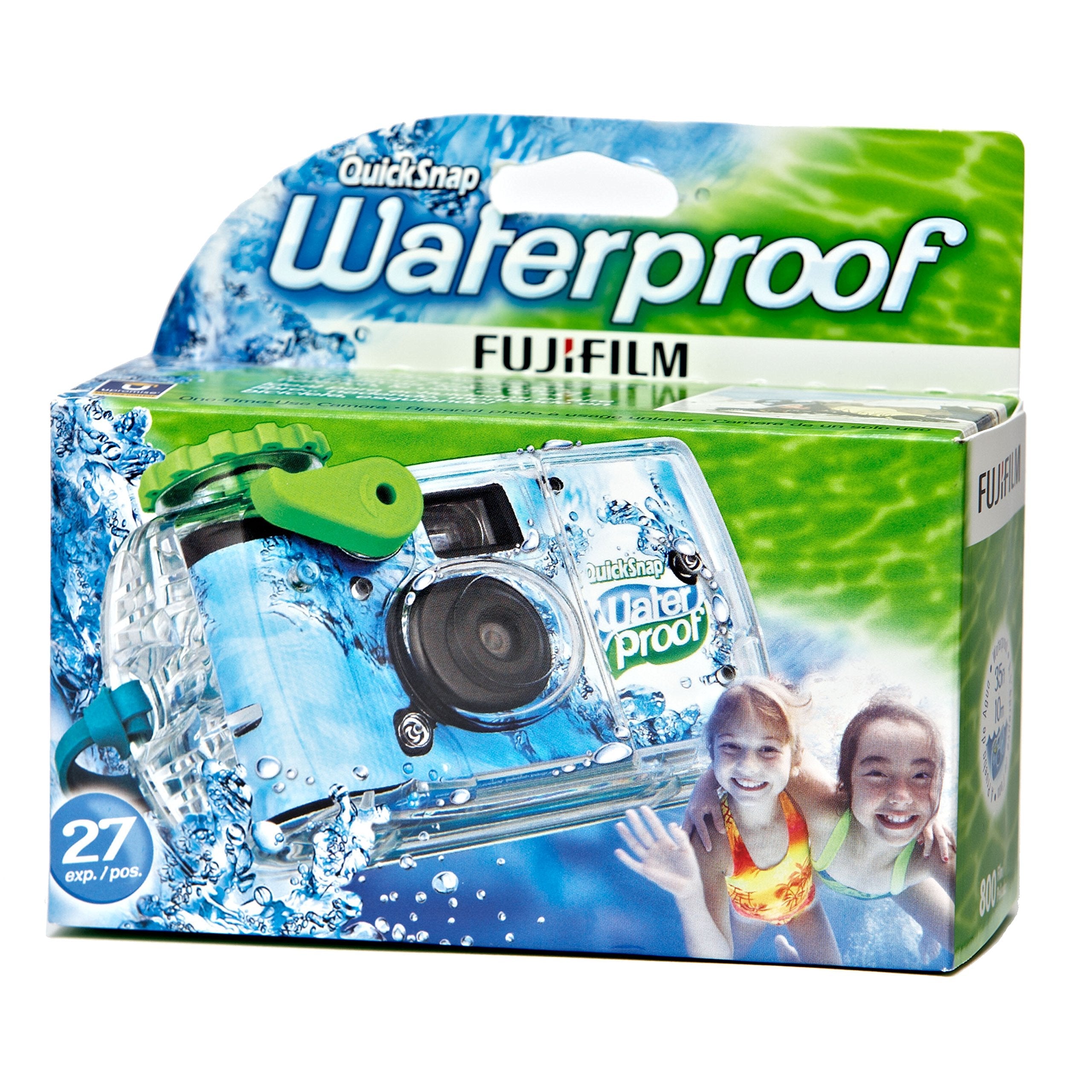 Fujifilm QuickSnap Waterproof Single Use Camera 800 (27 Exposures) Blue/Green/White 🍁 All In One Marketplace Canada