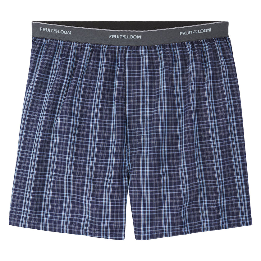 Fruit of the Loom Men's 5 Pack Exposed Waistband Assorted, Blues Boxer, Size Large 🍁 All In One Marketplace Canada