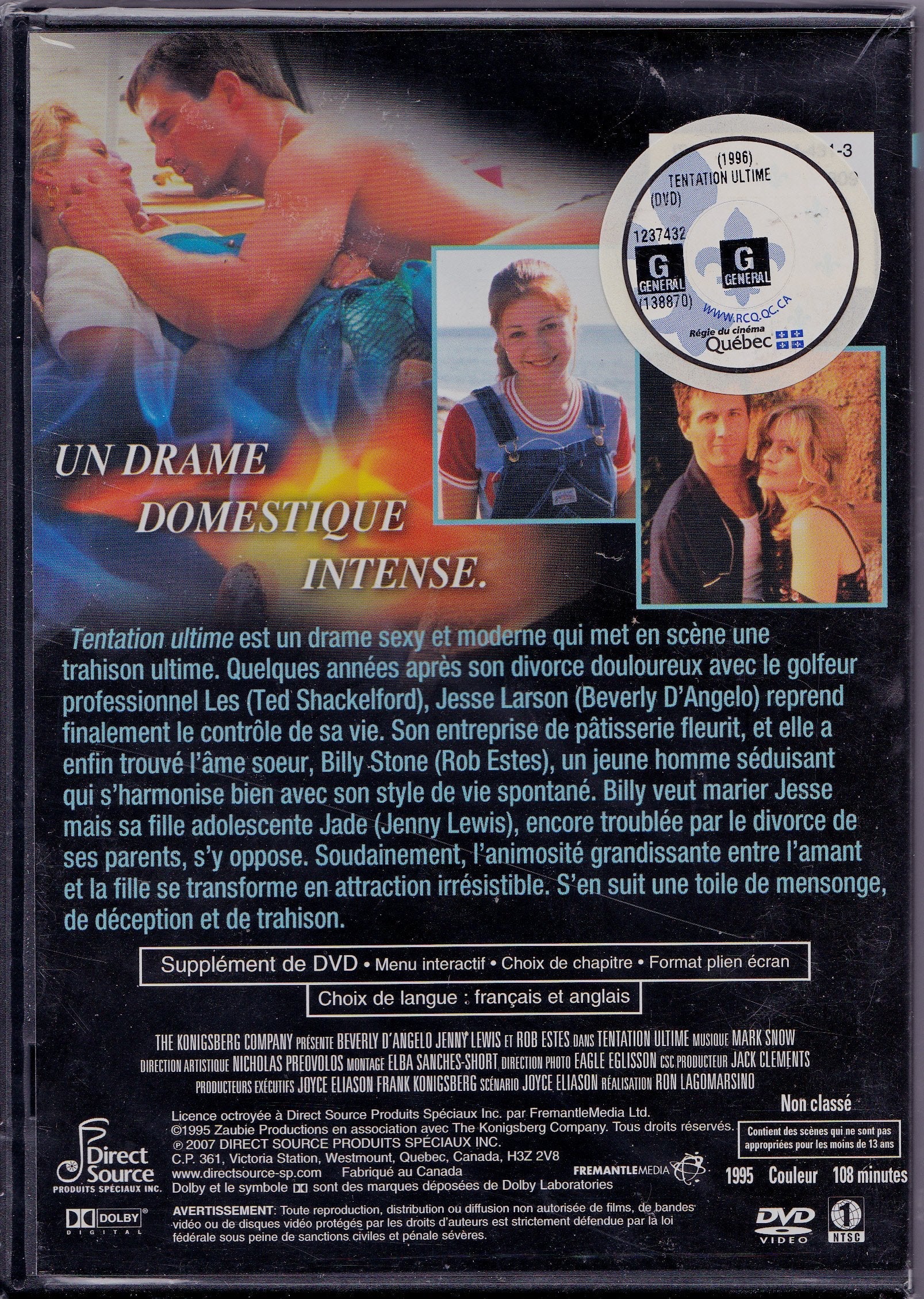 Tentation Ultime - Sweet Temptation (English/French) 1996 (Full Screen) Régie au Québec (Cover French)