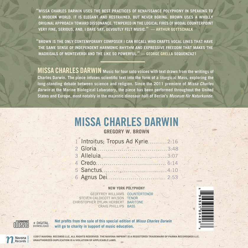 Gregory W. Brown: Missa Charles Darwin