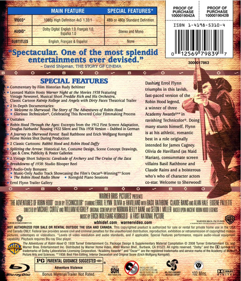 The Adventures of Robin Hood (1938) - Blu-Ray (Used)