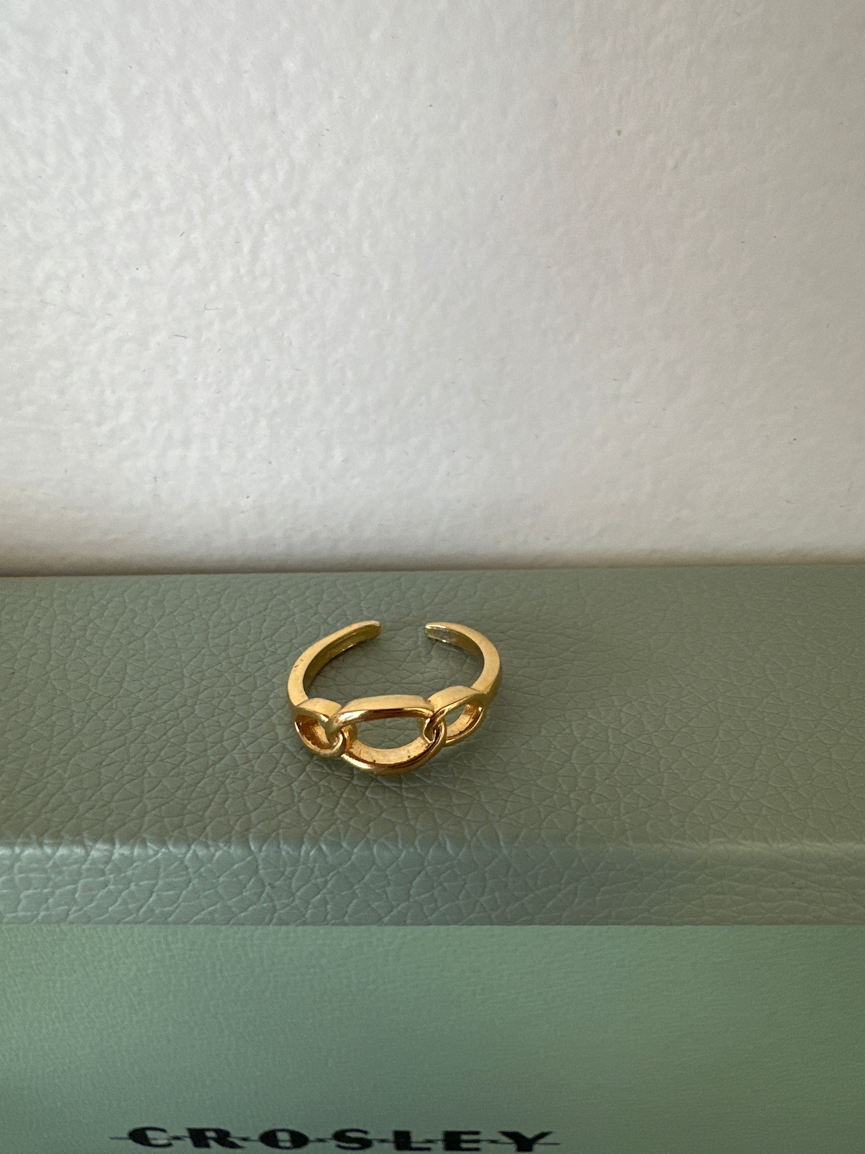 Standout Boutique 3 Links 18K Gold Bond Adjustable Ring