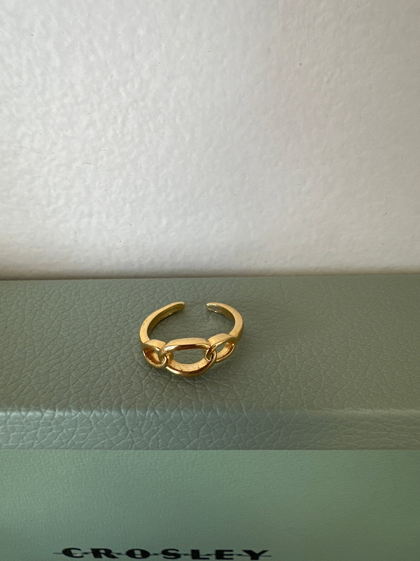 Standout Boutique 3 Links 18K Gold Bond Adjustable Ring