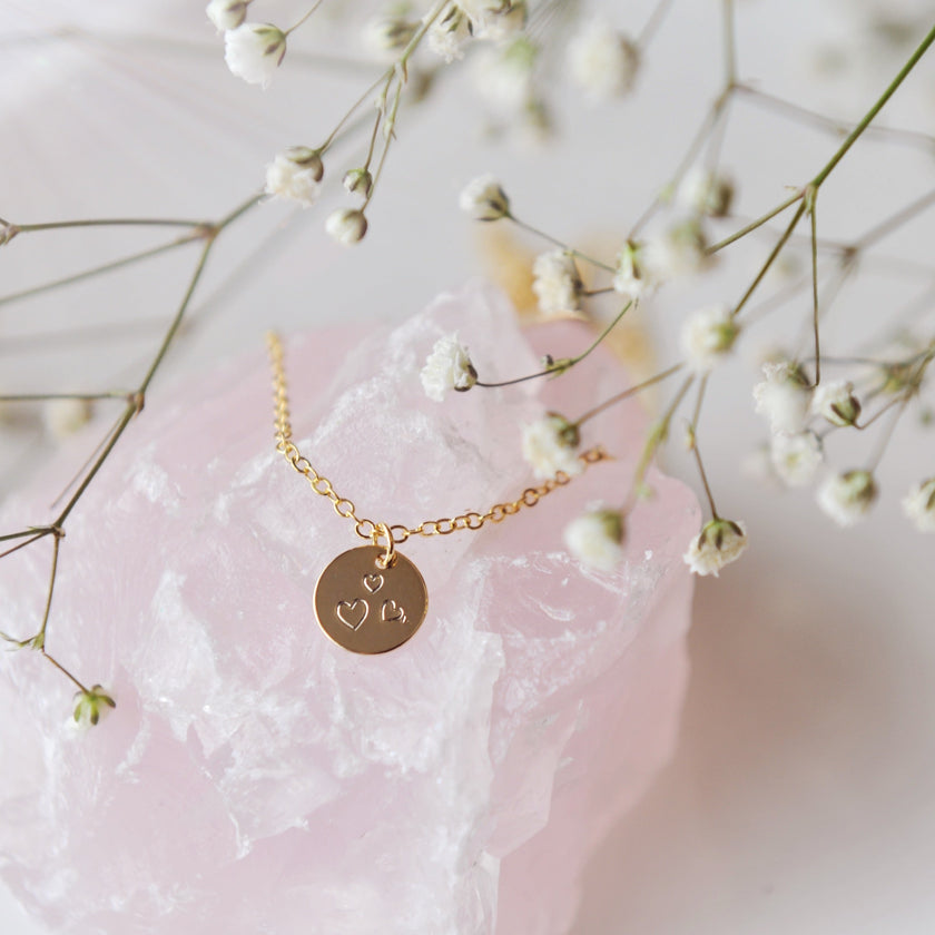 Stamped Heart Necklace