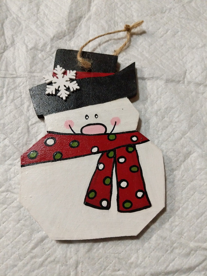 Ornement de bois BONHOMME DE NEIGE