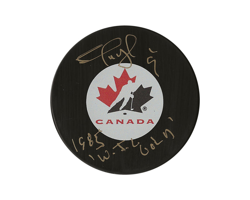 Shayne Corson Autographed Team Canada Autograph Model Puck Inscribed 